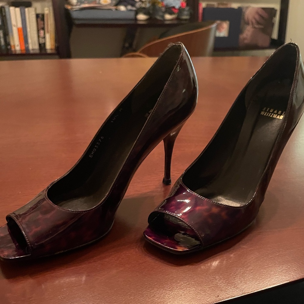 Stuart Weitzman Peep Toe Tortoiseshell Heels - image 6